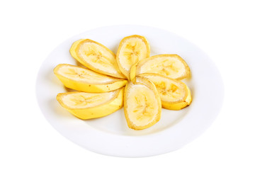 sliced served banana