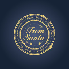 Fototapeta premium From Santa stamp on blue