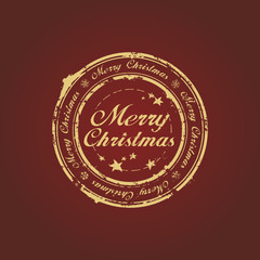 Merry Christmas stamp on claret