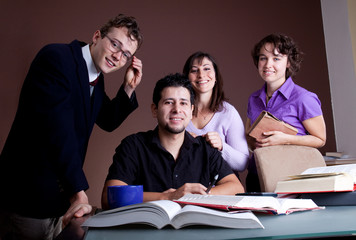 Group of happy students