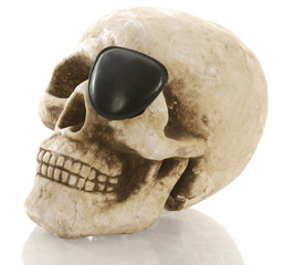 pirate skeleton - human skull with eye patch