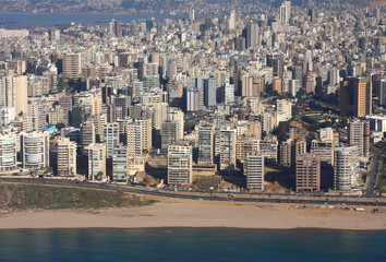 Aerial view of Beirut, Lebanon