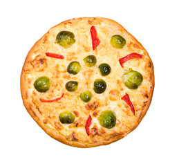 vegetable pizza with brussels sprouts