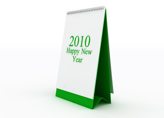 Happy new year 2010 green calendar