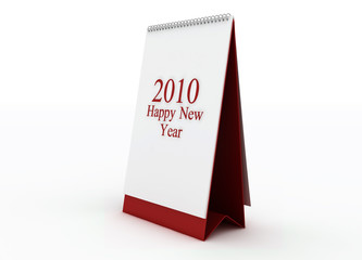 Happy new year 2010 red calendar