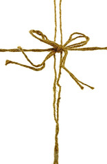 noeud ficelle emballage cadeau fond blanc