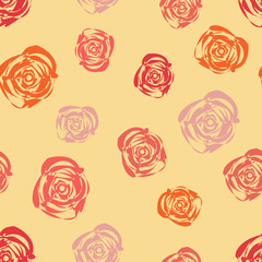 Abstract seamless pattern with roses