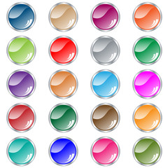 Round web buttons set of 20 in assorted colors