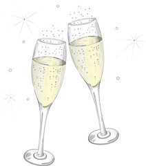 Silvester, Sylvester, Neujahr, Sektgläser, Sekt, Geburtstag