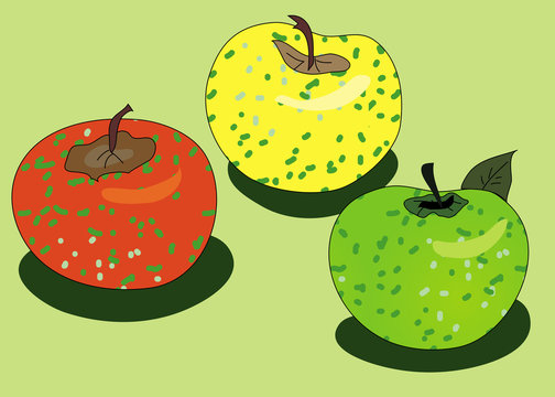 Stilysed three apples