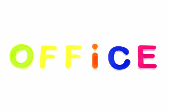 Word Office From Plastic Toys Letters