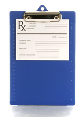 medical clipboard with prescription pad with reflection