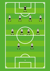 Soccer  team  tactical  scheme. Vector illustration.
