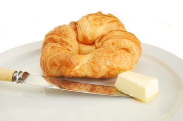 Croissant knife and butter