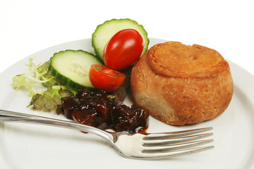Pork pie and salad