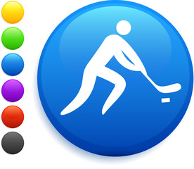 hockey icon on round internet button