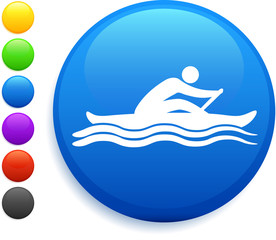 rowing icon on round internet button