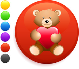 teddy break icon on round internet button