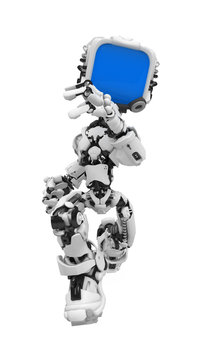 Blue Screen Robot, Running Front View