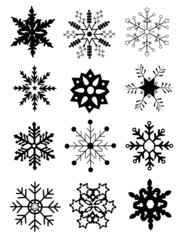 black snowflakes