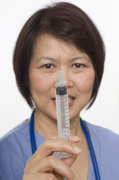 Friendly Nurse with syringe