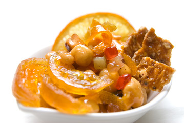 caramel dessert isolated on white