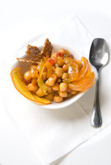 caramel dessert isolated on white