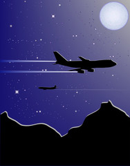 Aircraft in the moonlight