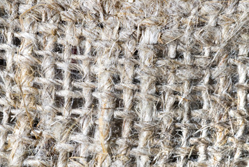 macro of burlap texture