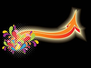 isolated arrow with dotted artwork