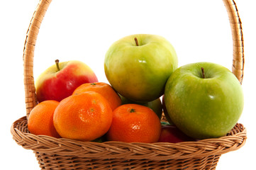 Basket with fresh fruit