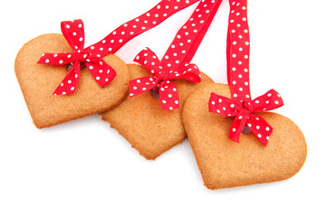 Baked gingerbread hearts