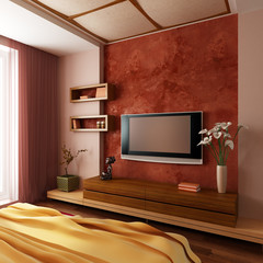modern style bedroom interior 3d rendering