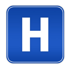 Hospital sign isolated over white
