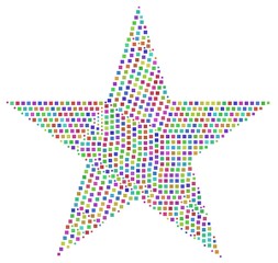 Harlequin mosaic of a star