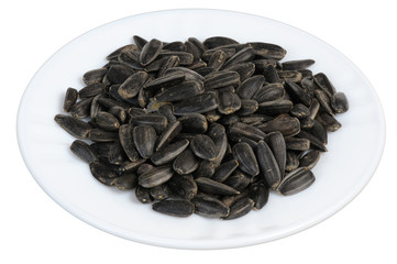 Sunflower seeds, isolated