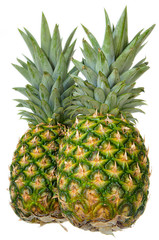 Two whole pineapple
