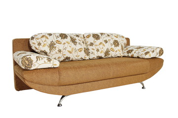 Leather sofa (isolated)