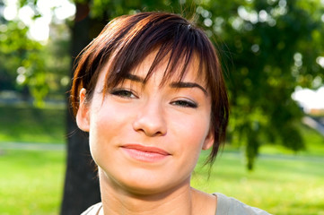 close-up portrait of young woman