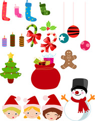Set of Christmas decorations