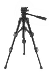 Black photographic tripod