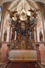 Fototapeta na wymiar Altar in the Church of the Blessed Virgin Mary - Taborsko