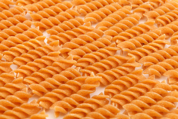 Yellow vermicelli isolated on a white background