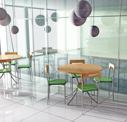 dining table in cafe
