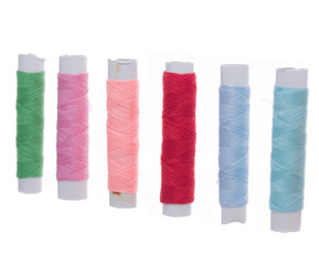 thread rolls isolated on the white background