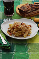Verze e pancetta in padella - Contorni