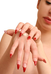 applying hand lotion