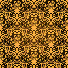 Brown-yellow seamless wallpaper