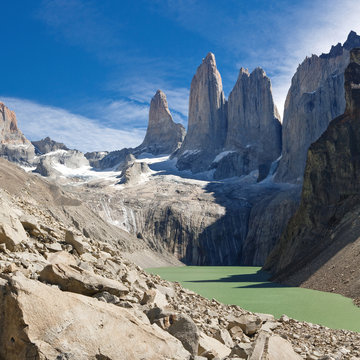The Three Towers at Torres del Paine National Park, Patagonia, C