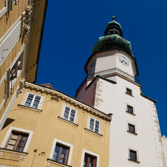 Fototapeta na wymiar Michal Tower, Bratislava, Slovakia. Historic City Gate.